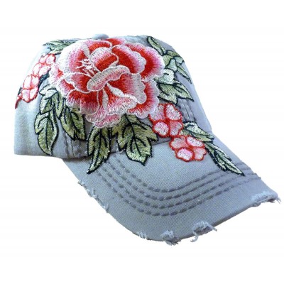 Olive and Pique Embroidered Ball Cap Gorgeous Flower Embroidered Applique  eb-89890341